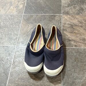 Dansko Navy Slip-On Shoes with White Trim